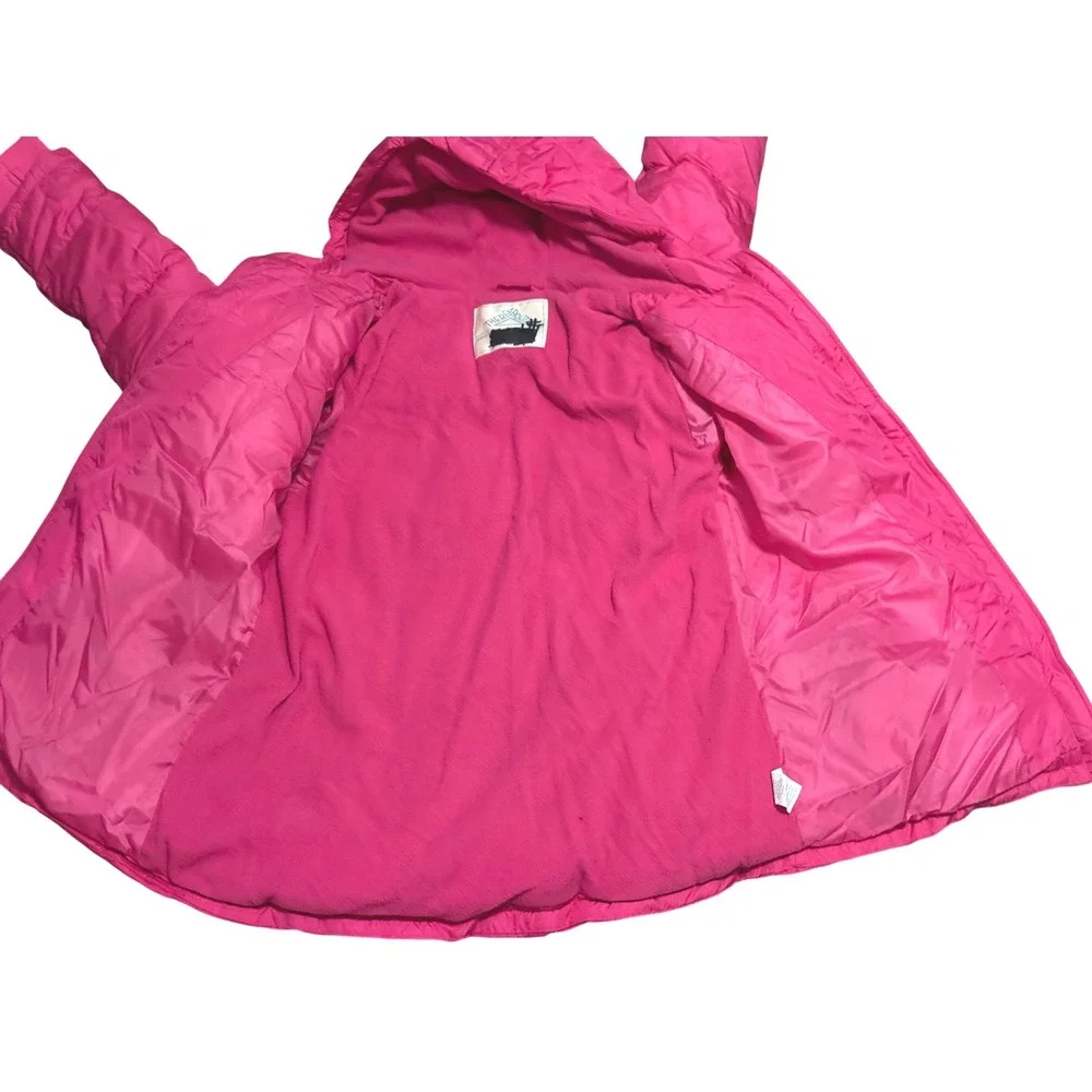 Thereabouts Girls Hot Pink Hooded Puffer Jacket Fleece Lined Sz L 14.5/16.5 Plus